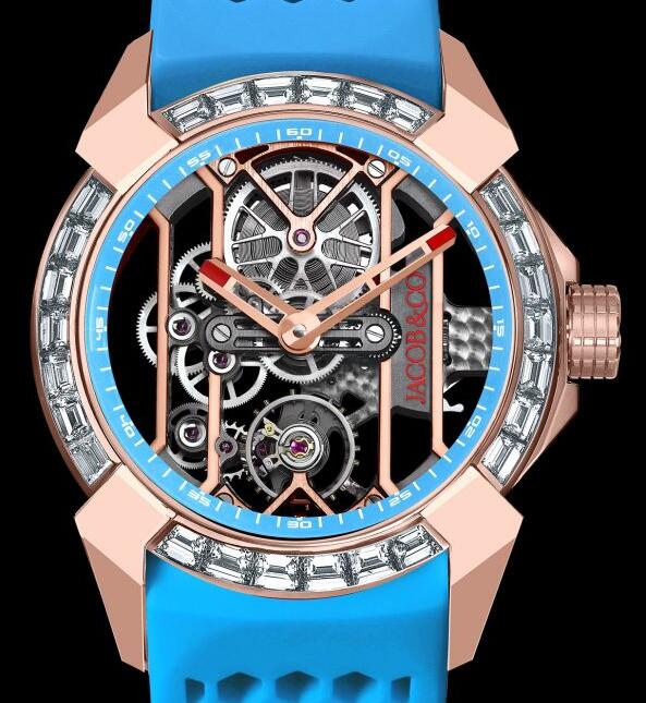 Jacob & Co. EPIC X ROSE GOLD BAGUETTE (BLUE NEORALITHE INNER RING) Watch Replica EX100.43.LD.AB.A Jacob and Co Watch Price Jacob & Co. EPIC X ROSE GOLD BAGUETTE (BLUE NEORALITHE INNER RING) Watch Replica EX100.43.LD.AB.A Jacob and Co Watch Price